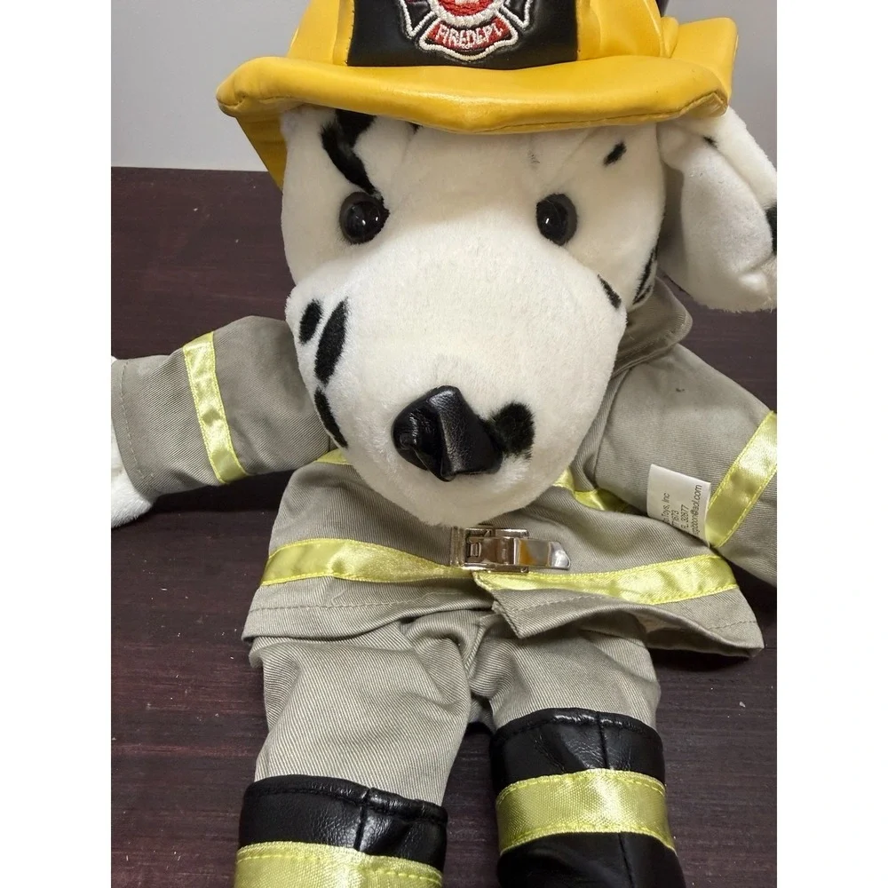Dalmatian Fireman Firefighter Dog Plush Hand Puppet Stage Pretend Preschool 2003